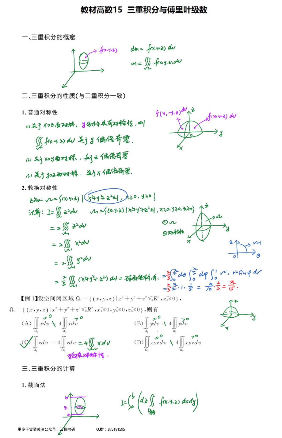 高数基础15 三重积分与傅里叶级数（数学一）.pdf_第1页