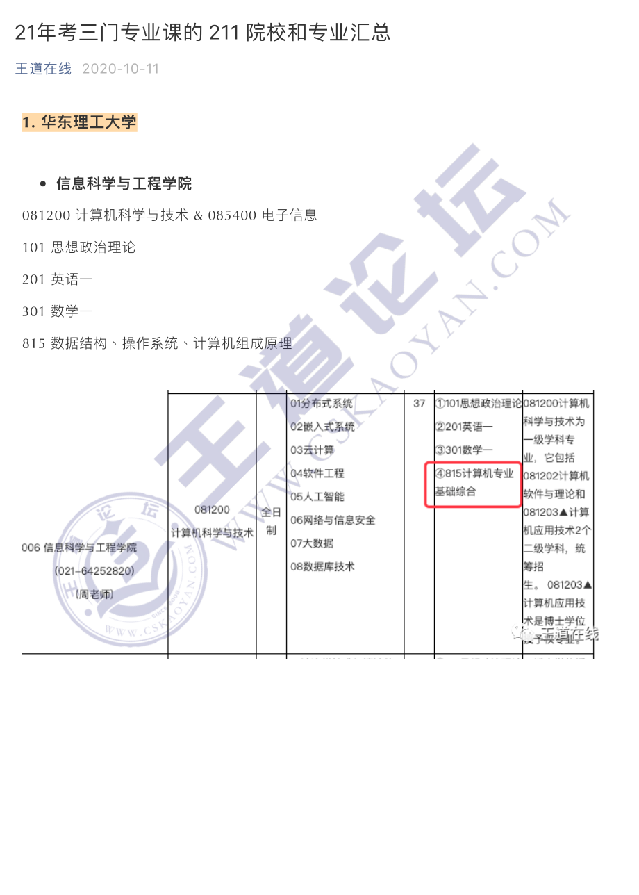 21年考三门专业课的 211 院校和专业汇总.pdf_第1页