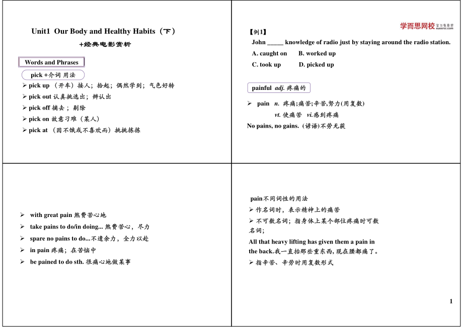 Unit1 Our Body and Healthy Habits（下）+经典电影赏析.pdf_第1页