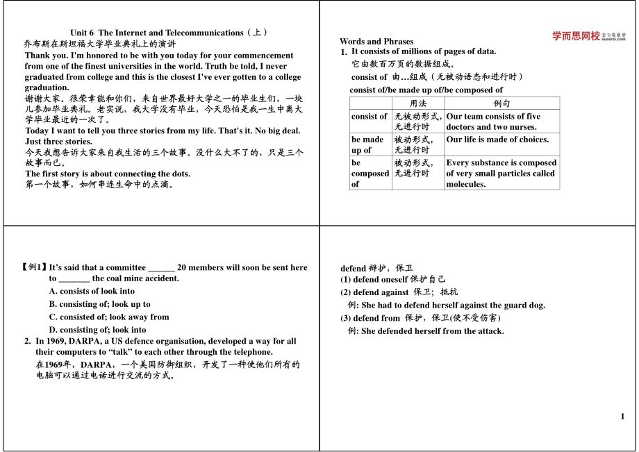 Unit6 The Internet and Telecommunications（上）+语法精讲.pdf_第1页