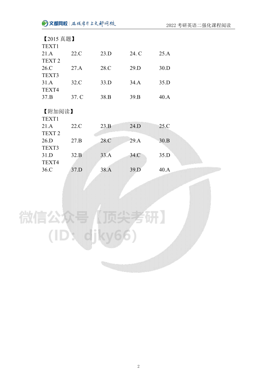 2022考研英语二强化课程阅读补充答案[途鸟吧论坛 www.tnbzs.com].pdf_第2页