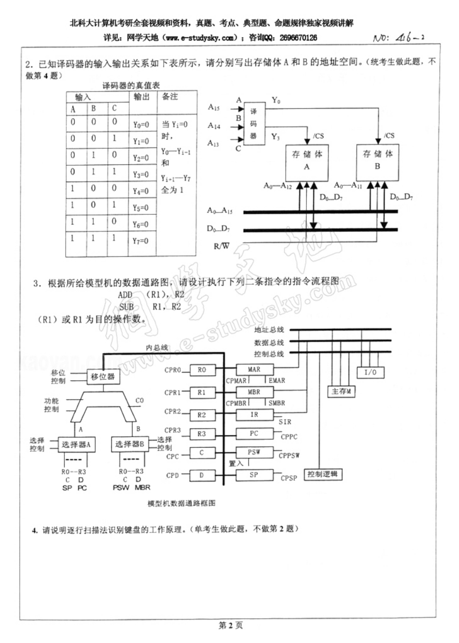 北科大2005年《计算机组成原理》考研真题.pdf_第2页