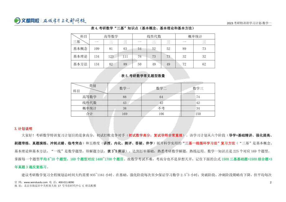 2023考研数学特训班全年学习计划-数一.pdf_第3页