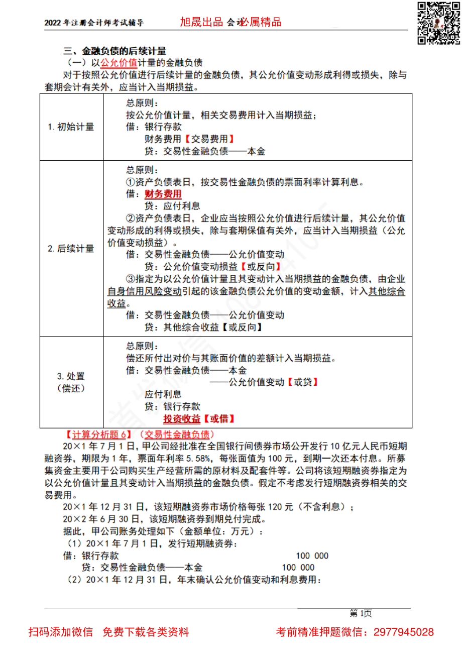 06【基础精讲】-金融负债的后续计量、金融工具的减值与重分类（2022.03.09）.pdf_第1页